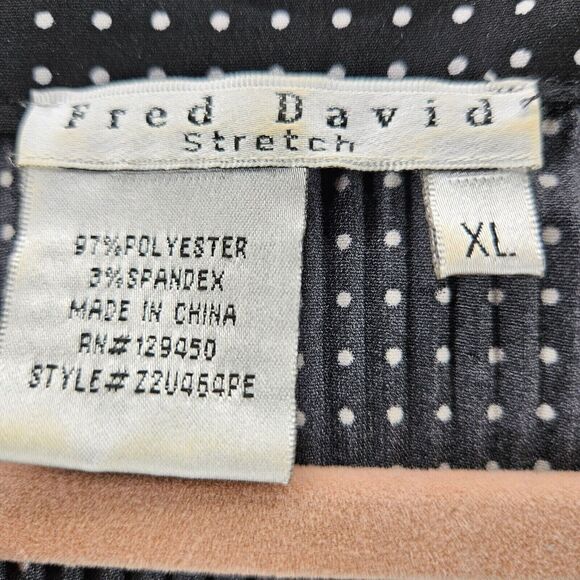 Fred David Womens Button Up Multi-Color Size XL Polyester Blend Stretch - Picture 7 of 12